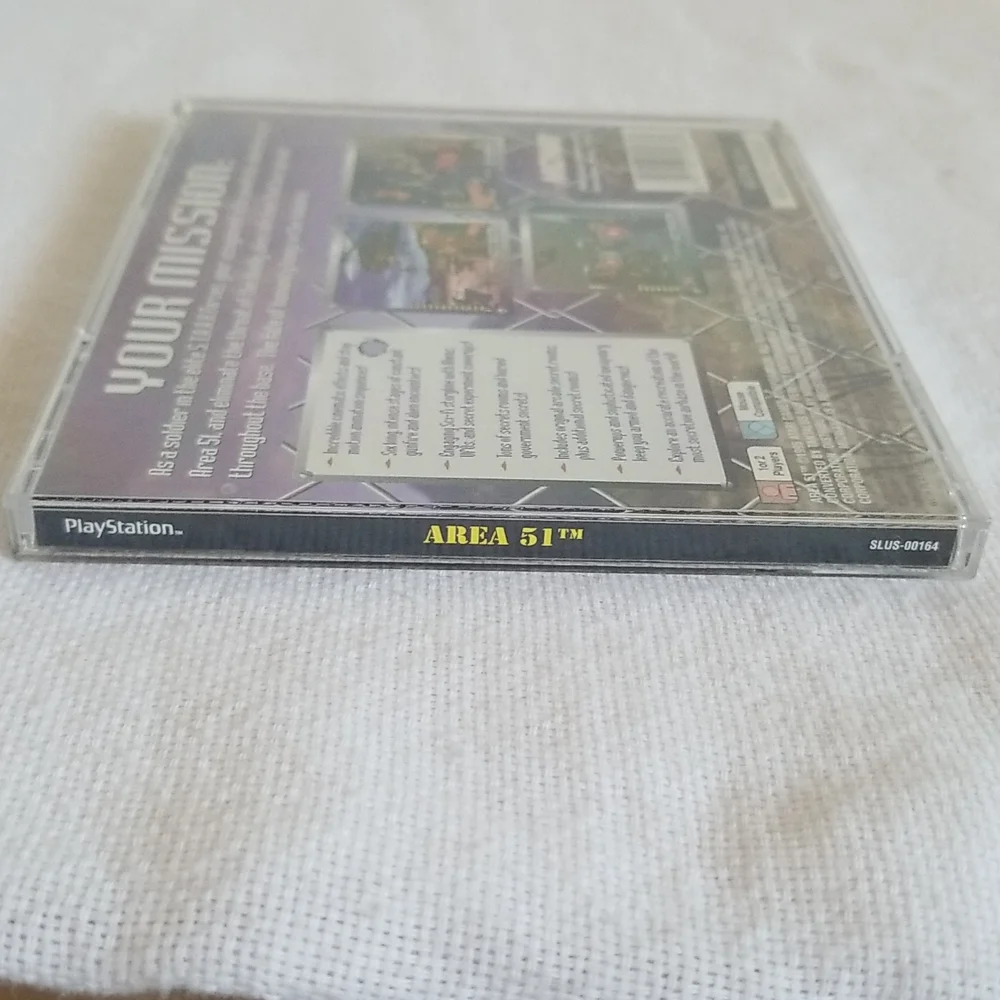PS1 Sony Playstation Area 51 Video Game